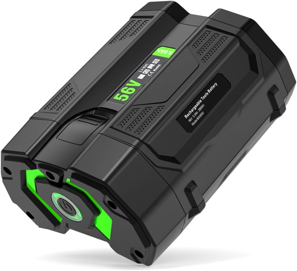 New Compatible with EGO 56V Battery 5.0 Ah BA1400T BA1400, Compatible with All Power 56-Volt E GO Power+ Cordless Tools Lawn Mower, Leaf Blower, Chainsaw Lithium-Ion Batteries 5000mAh