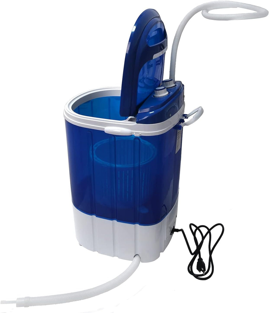 HTTMT- 7LB Capacity Portable Mini Washing Machine w/Spinner Timer Control Compact Clothes Laundry Washing Machine For Apartment Traveling RV Water Saving Kids [P/N: ET-HOME007-BLUE]