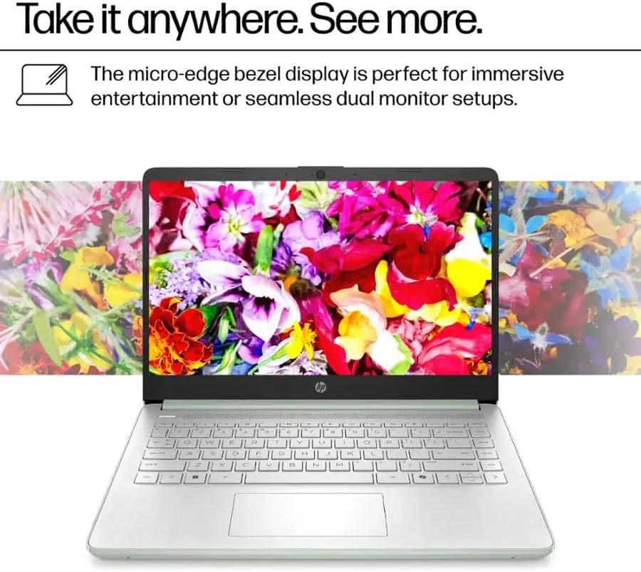 HP Laptop 14' for Student & Business, 1 Year Office 365, 16GB RAM, 384GB Storage(128GB UFS + 256GB SD Card), Intel Quad-Core Processor(Beat i3-1115G4), Wi-Fi 6, Webcam, USB C, Win 11 Pro