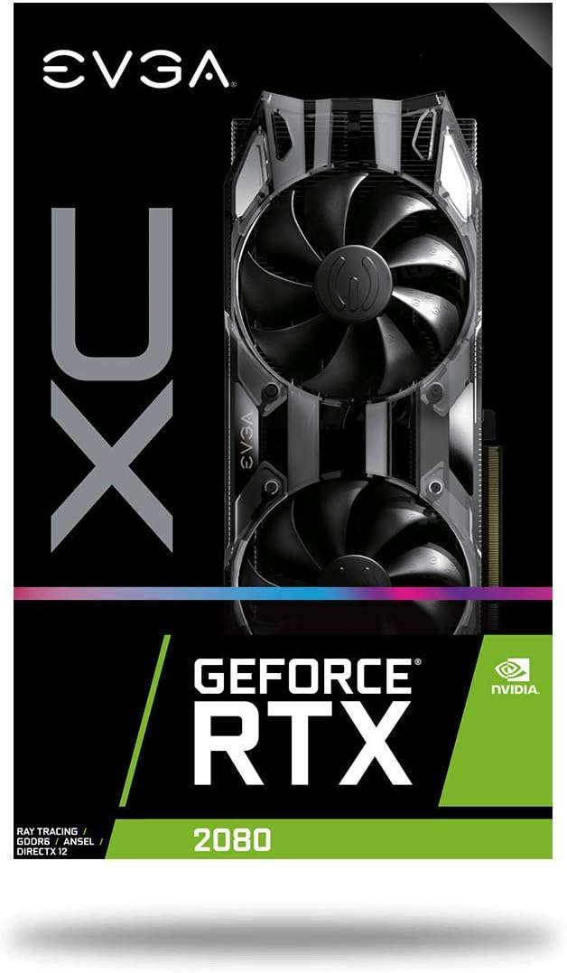 EVGA GeForce RTX 2080 XC GAMING, 8GB GDDR6, Dual HDB Fans & RGB LED Graphics Card 08G-P4-2182-KR