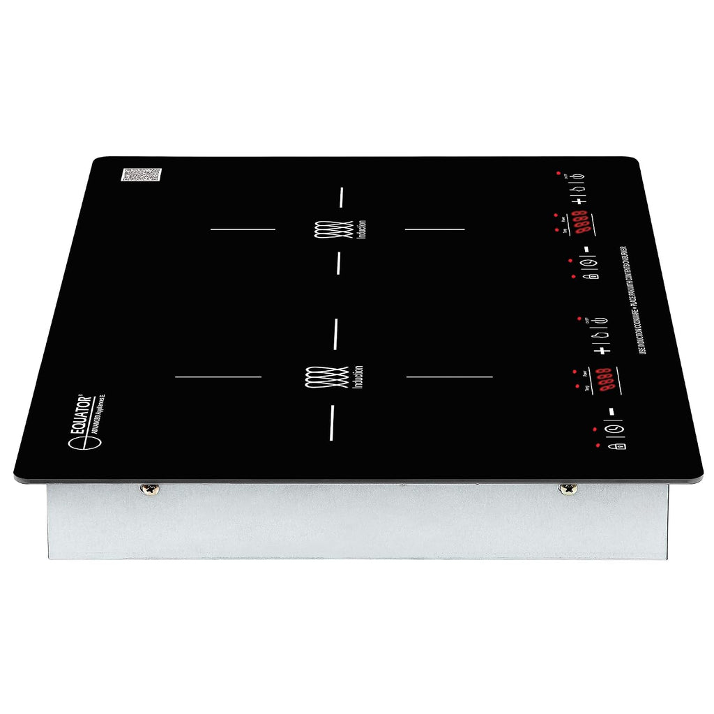 20 in. Horizontal 2 elements Dual Induction Cooktop ceramic glass surface 9 Power Built in/Freestanding 110V Black