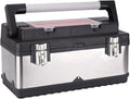 Portable Tool Box Tool Box, Stainless Steel and Plastic Construction - Removable Tray, Tool Box Organizer with Aluminum Handle Double Lock Small Parts Box (Size : 50 * 22.5 * 25cm)