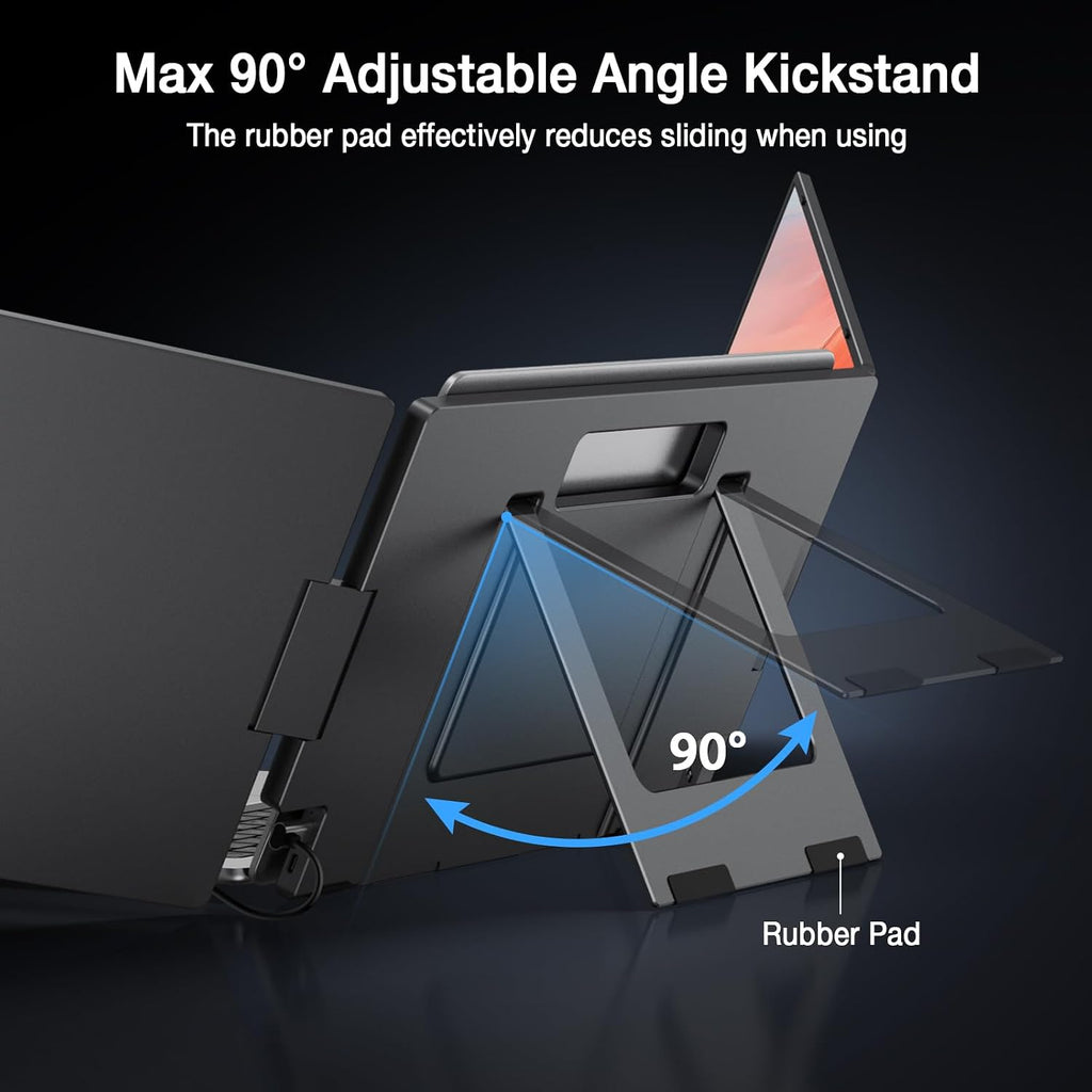 KYY Laptop Screen Extender, 15.6' Monitor Extender with Type-C Plug&Play, 1080P FHD Portable Triple Monitor for Laptop with Alloy Dual Display fit 13'-17', Portable Extended Screen for Mac/Wins/Chrome