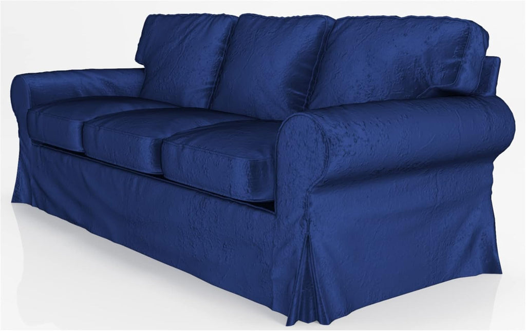 Heavy Duty UPPLAND (Not EKTORP) Sofa Cover Replacement Compatible with IKEA UPPLAND 3 Seat Sofa, Loveseat, Armchair, Sectional Corner, or Footstool Slipcover Only (Uppland 3 Velvet Blue)