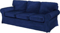 Heavy Duty UPPLAND (Not EKTORP) Sofa Cover Replacement Compatible with IKEA UPPLAND 3 Seat Sofa, Loveseat, Armchair, Sectional Corner, or Footstool Slipcover Only (Uppland 3 Velvet Blue)