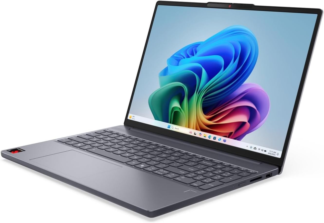 Lenovo IdeaPad Slim 3X Home Student Business Laptop 2025, 15.3' 2K (1920x1200) Touchscreen, 8-Core Snapdragon X X1-26-100, 16GB LPDDR5x RAM, 512GB SSD, FPReader, Wi-Fi 7, Webcam, Copilot Windows 11