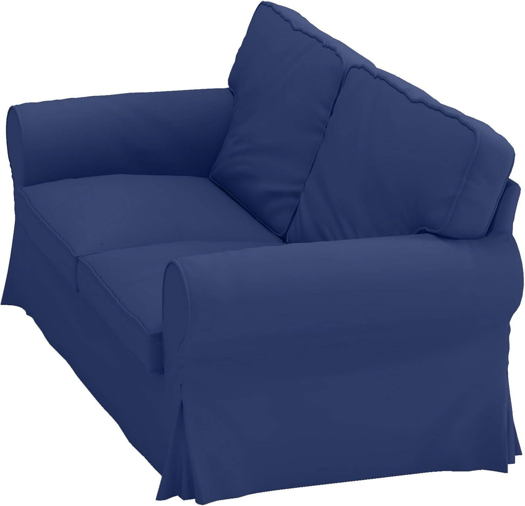 Heavy Duty UPPLAND (Not EKTORP) Sofa Cover Replacement Compatible with IKEA UPPLAND 3 Seat Sofa, Loveseat, Armchair, Sectional Corner, or Footstool Slipcover Only (Uppland 2 Cotton Blue)