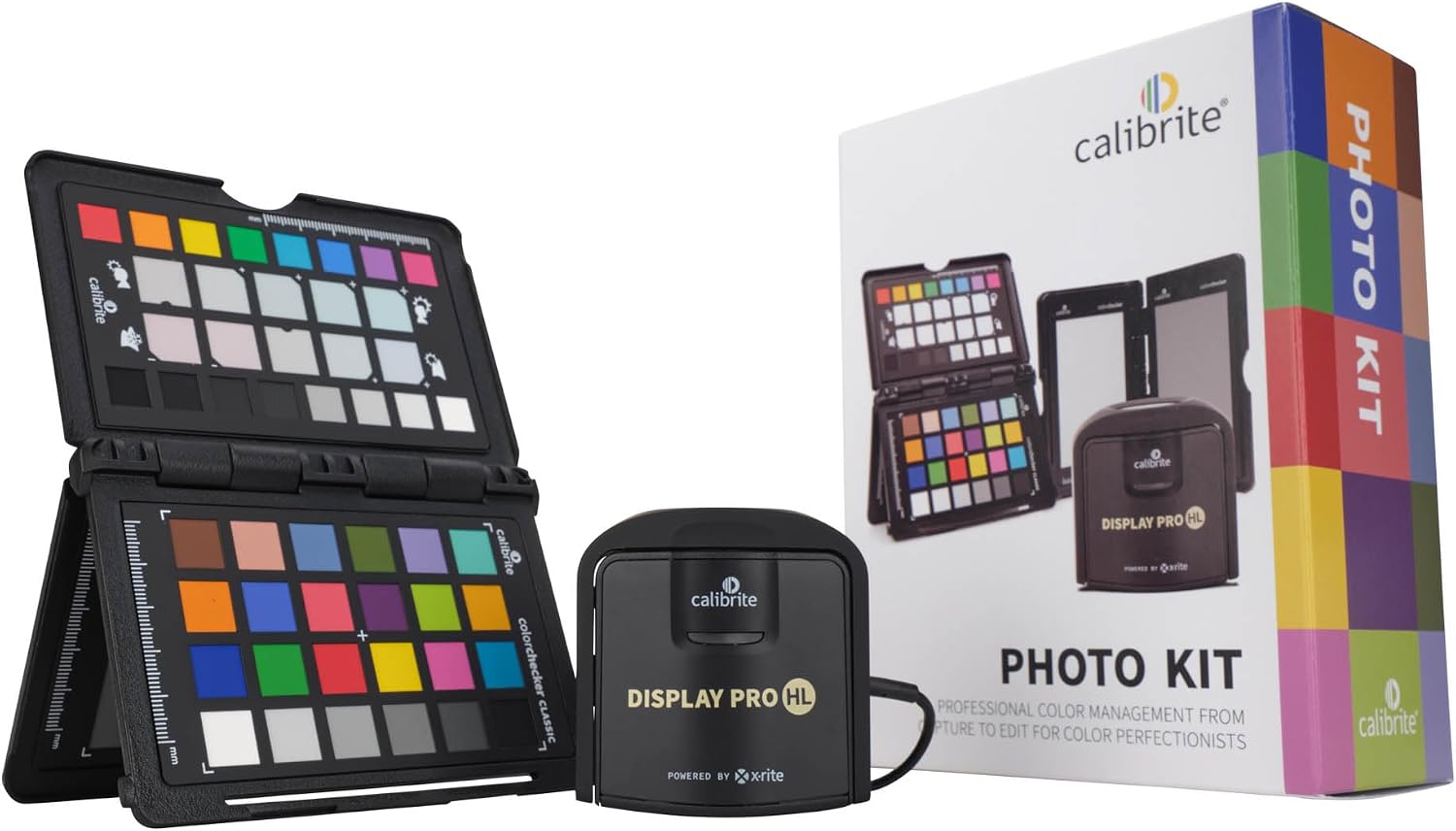 Calibrite Photo Kit w/Display Pro HL Monitor Calibration Colorimeter w/ColorChecker Passport Photo 2, Capture to Edit Color Workflow for RAW, Custom Camera Profiles, White Balance, Accurate Displays