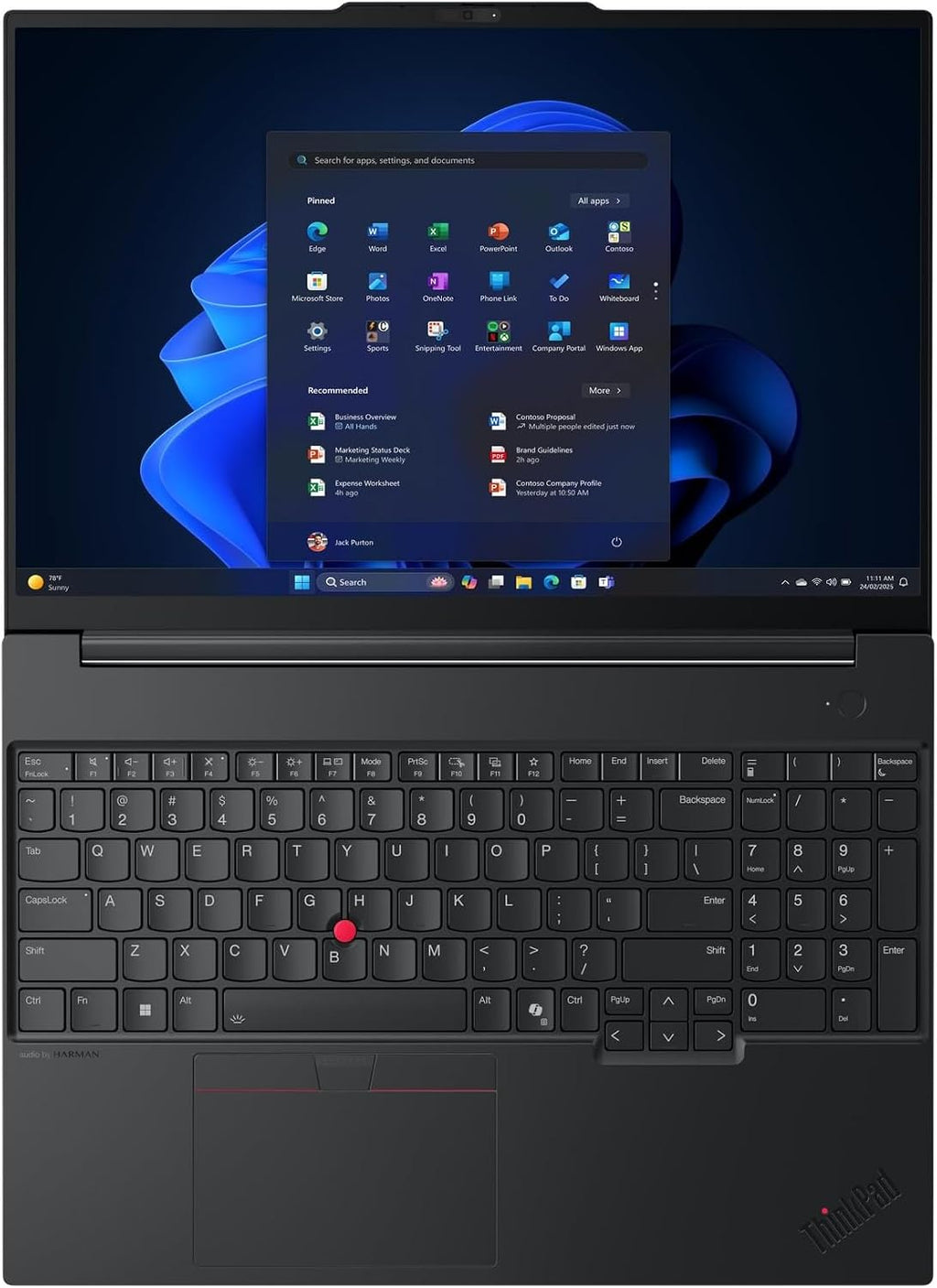 Lenovo ThinkPad E16 Gen 3 Laptop Computer for Office Business Daily use, Intel Ultra 7 255H, Arc 140T, 16GB DDR5 RAM, 1TB PCIe SSD, WiFi 6E, 16' FHD+, Webcam, Windows 11 Pro