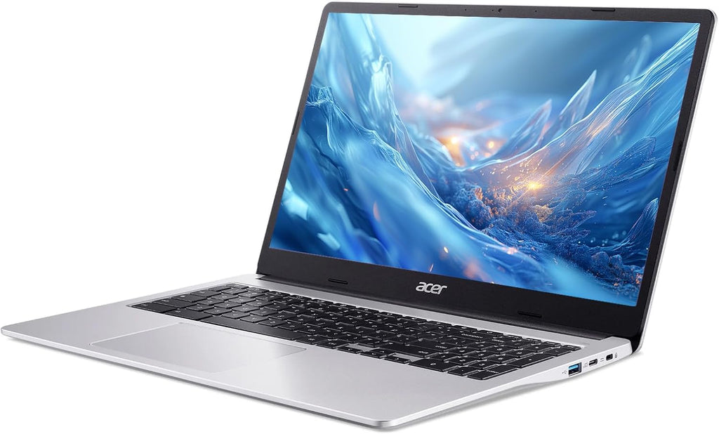 acer Chromebook 315 15.6' FHD Laptop Computer, Dual Core Intel Celeron N4500, 4GB RAM 192GB Storage (64GB eMMC+128GB SD Card), 10+ Hrs, Numeric Keypad, Wi-Fi 6, Type-C, Chrome OS, Silver, w/Battery