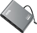 Plugable USB C to Quad HDMI 4K Adapter with 100W PD Pass-Though Power Delivery for Windows, Mac M1/M2/M3/M4, Thunderbolt, and USB-C Laptops | TAA, DisplayLink Pro, Driver Required (USBC-7400H4)