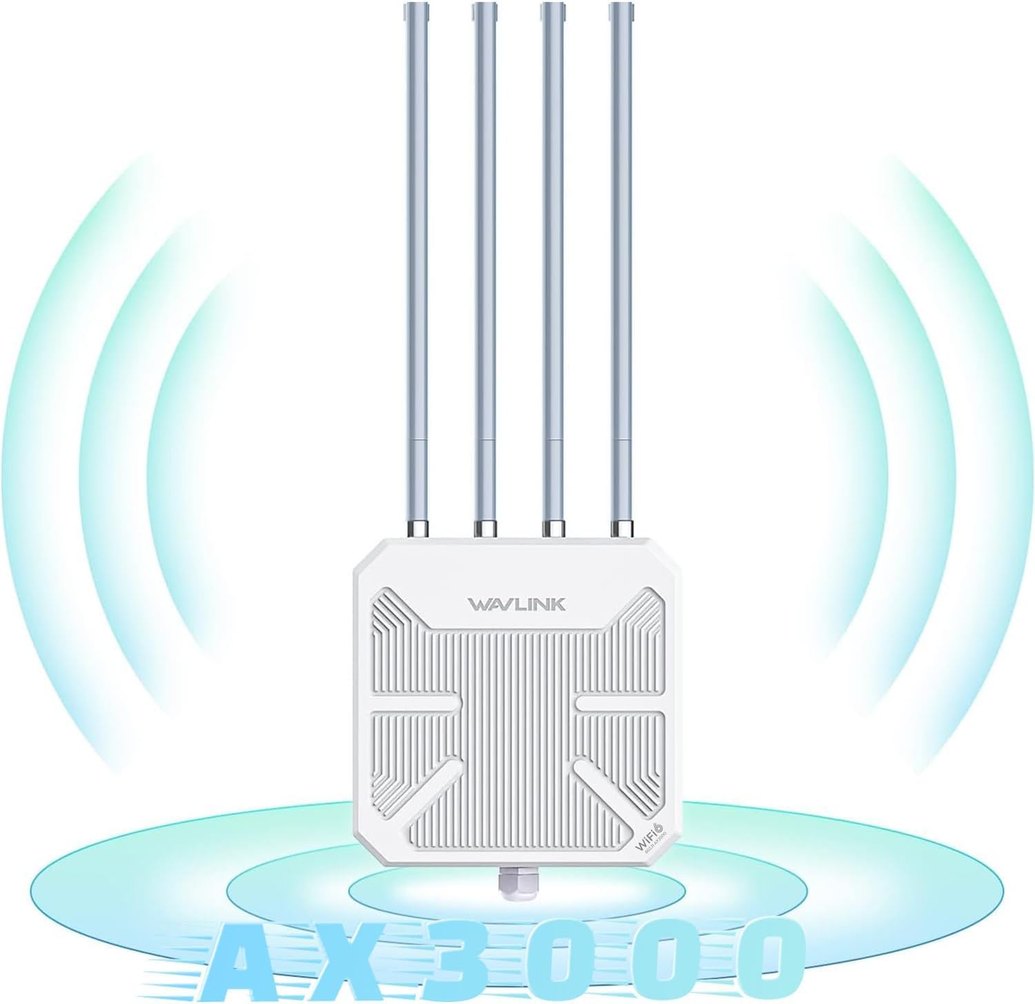 WAVLINK 2026 AX3000 WiFi 6 Wireless Outdoor Wireless Access Points, Long Range Outdoor WiFi with Dual Band/PoE/IP67/600mW of Power/Up to 256 Devices for Parties, Farm, Work with Starlink