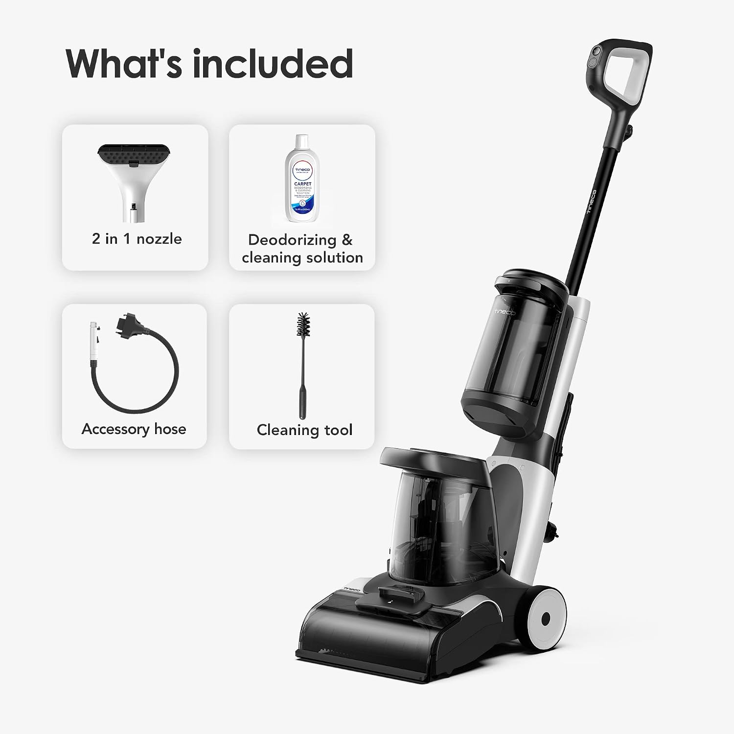 Tineco CARPET ONE Smart Carpet Cleaner Machine, Lightweight Carpet Shampooer and Portable Upholstery Cleaner with LED Display, Pet Carpet Cleaner with Spot Cleaner