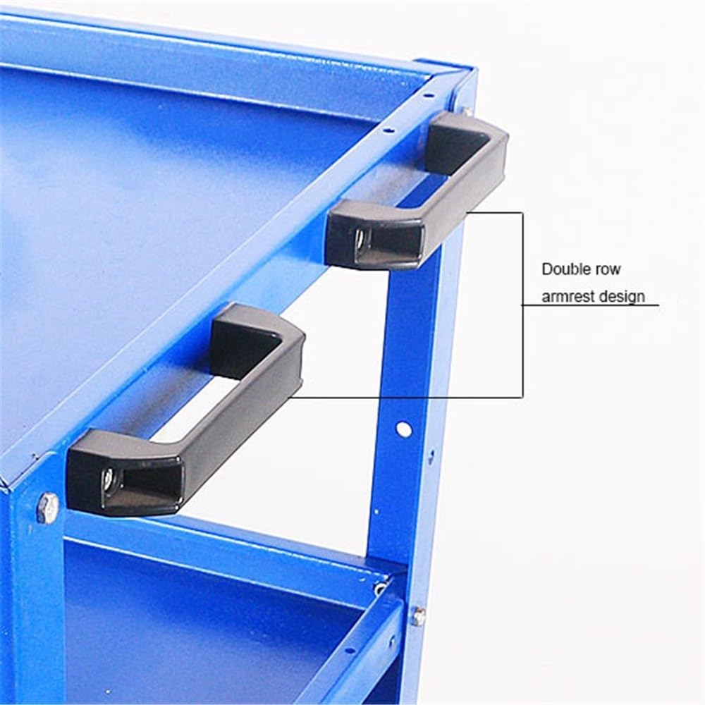 Tool Box ToolCartPlatform,Heavy-Duty, Three-Layer, Increased Thickness, Manual Pushing,Material PartsTurnover,Handling,Tool Rack Tool Storage(Blue)
