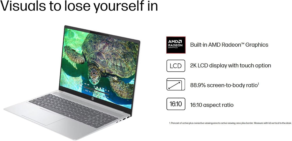 HP Omnibook 5 16' Copilot+ AI Laptop - AMD Ryzen AI 7 (50 Tops) - 2K (1920 x 1200) Touchscreen - Backlit Keyboard - 16GB Memory - 1TB SSD – Windows 11 – W/128GB Portable SSD