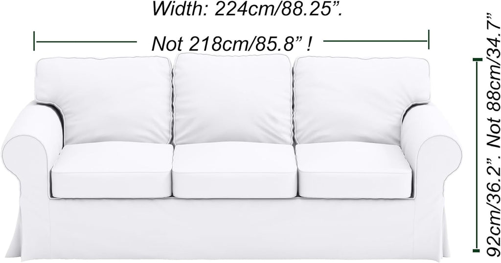 Heavy Duty UPPLAND (Not EKTORP) Sofa Cover Replacement Compatible with IKEA UPPLAND 3 Seat Sofa, Loveseat, Armchair, Sectional Corner, or Footstool Slipcover Only (Uppland Sofa Light Gray)
