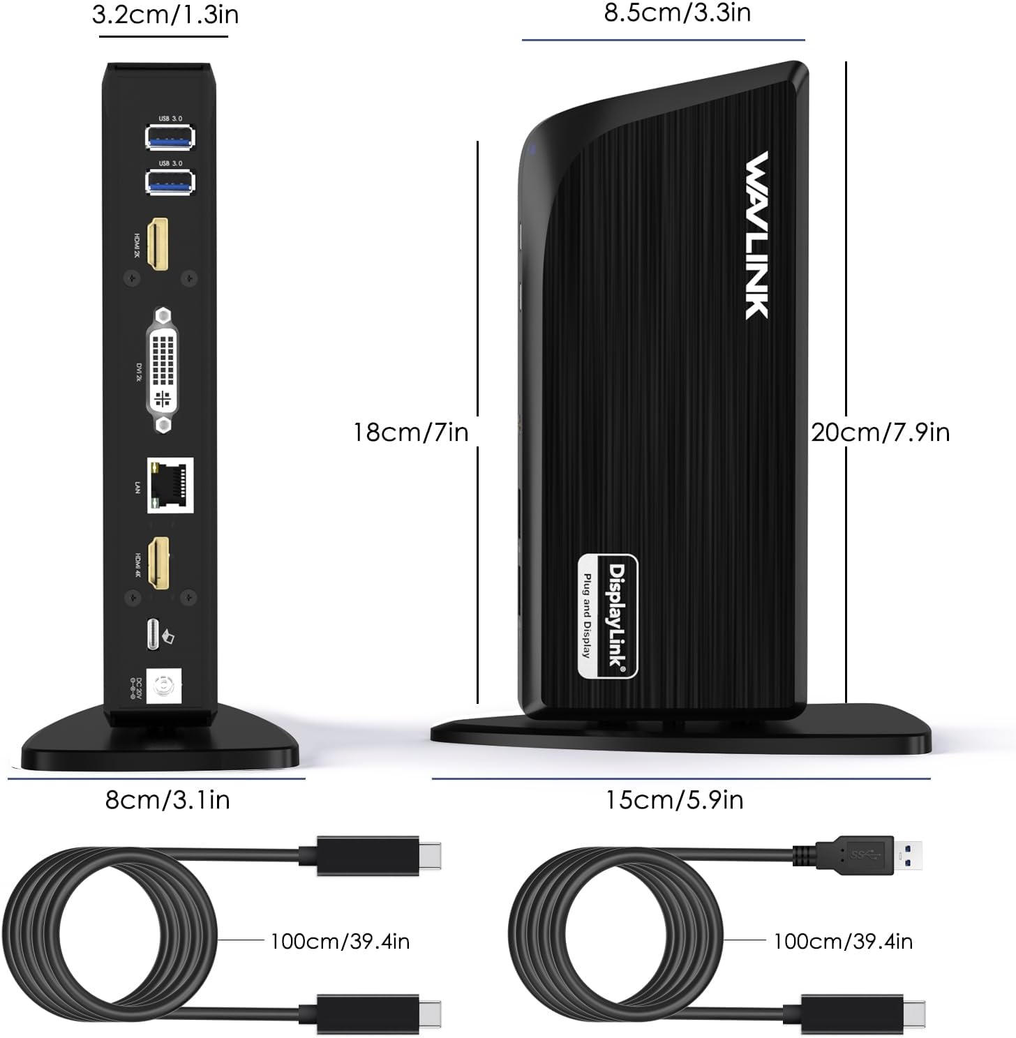 Displaylink Docking Station, WAVLINK 12-in-1 Triple Monitor Docking Station for Mac (DisplayLink Driver Required)/Windows/Chrome, 4K HDMI, 2K HDMI, 2K DVI, Gigabit Ethernet, 6X 5Gbps USB A/C, Audio