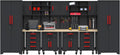 Garage Storage Cabinet System - 2 * 6-Pcs Workshop Set with Steel Cabinet Drawers, Rolling Chest, Workbench, Pegboard for Tool Organization