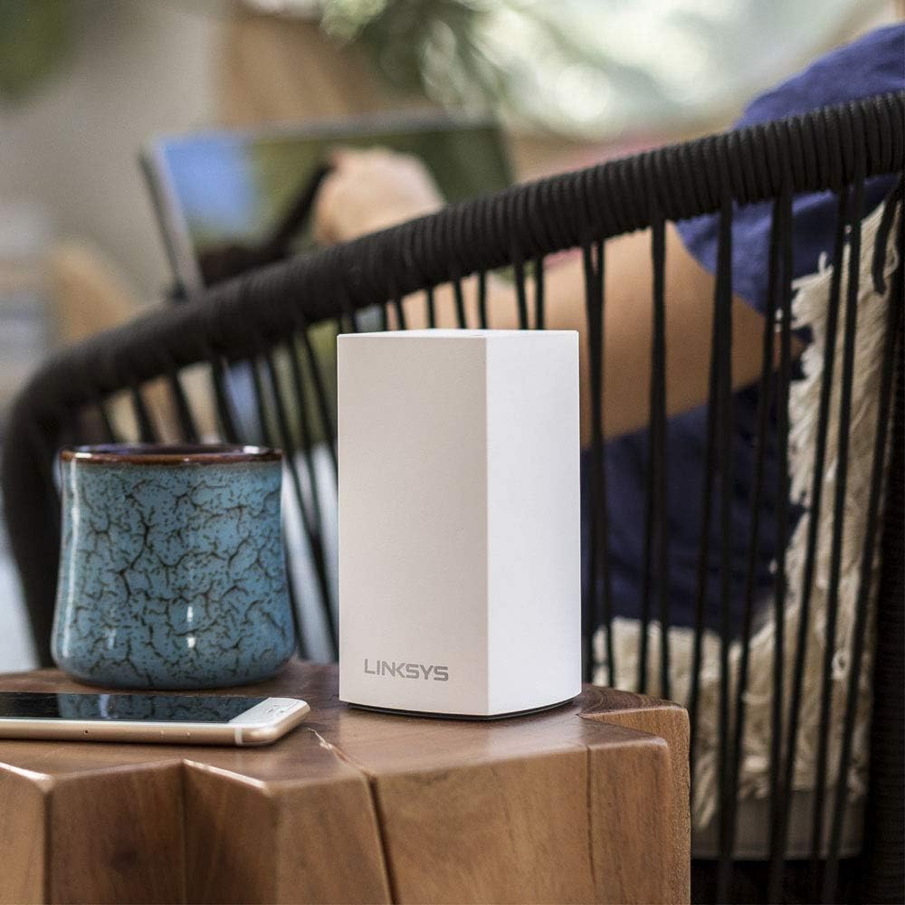 Linksys Velop Dual Band Intelligent Mesh WiFi System Ultra-Fast and Full-Strength Mesh Wi-Fi, Handles 50+ Devices, MU-MIMO Technology - White (AC1200)