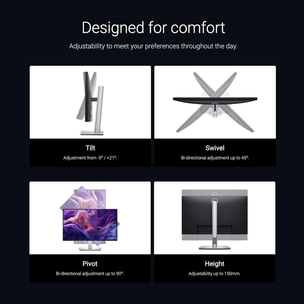Dell P2425H 24-Inch 1920 x 1080 FHD Flat Screen LED Monitor Bundle with 3-Port USB-C Portable Expansion Hub for USB-C and Universal Screen Cleaner for LCD (Large Bottle) (3 Items)