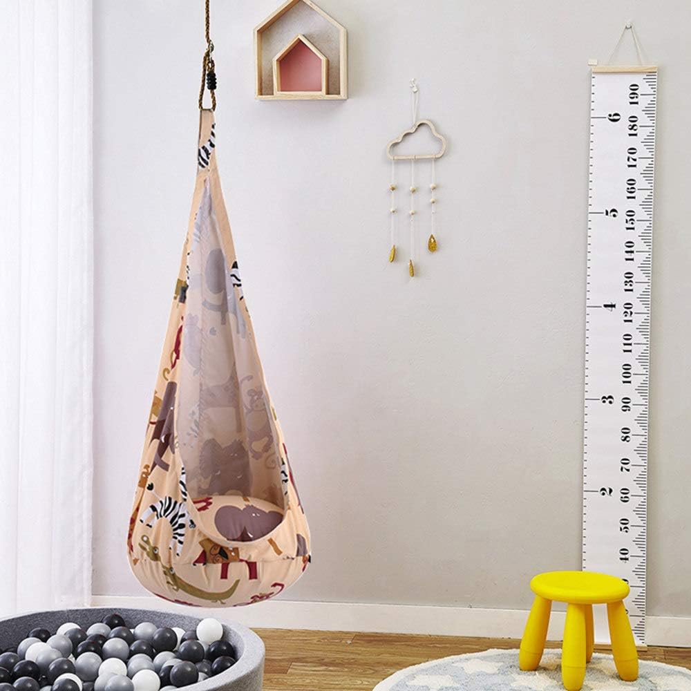 Indoor Baby Swing, Kids Swing Hammock Pod Chair, Outdoor and Indoor use Inflatable Hammock Chair Sensory Seat,Khaki