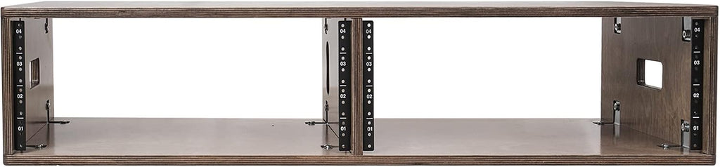 Sound Town DIY 2 x 4U Studio Rack with Baltic Birch Plywood, Weathered Brown for Recording Room, Home Studio (SDRK-D4B)