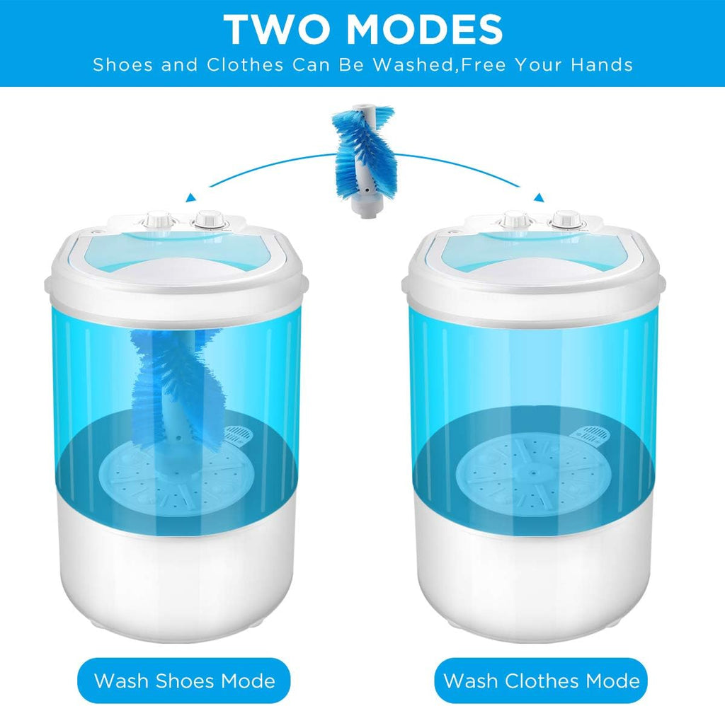 Portable Mini Washing Machine Wash Shoes Wash Clothes and Spin-dry, Semi-Automatic, 10 lbs Capacity,Mini Washer for Apartments Camping Dorms Business Trip College Rooms