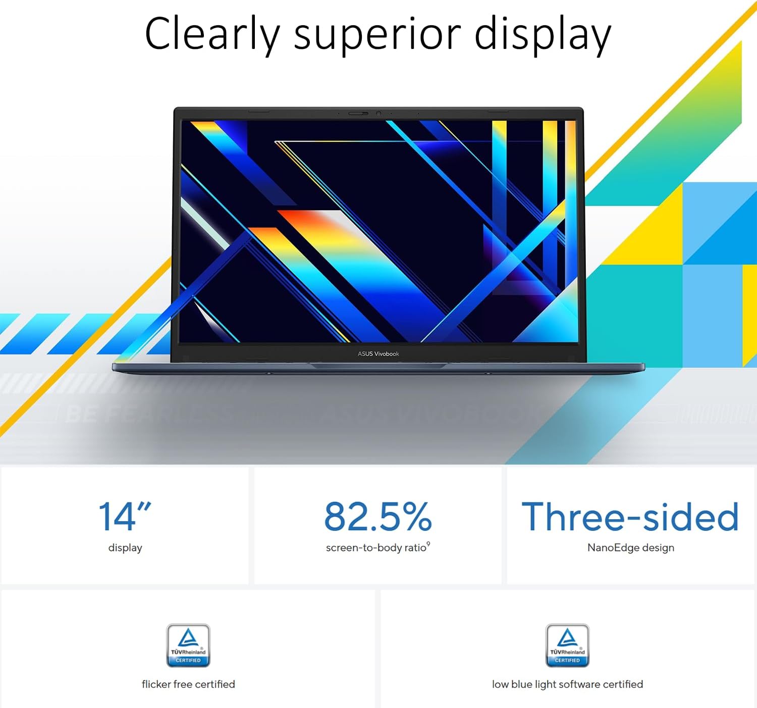ASUS Vivobook 14 Inch FHD Laptop for Everyday Use | Intel Core 13th Gen 6-Core CPU | 16GB RAM, 256GB SSD | Quiet Blue | Windows 11 | 8HR Battery, FastCharge | Privacy Shutter | Intel UHD Graphics