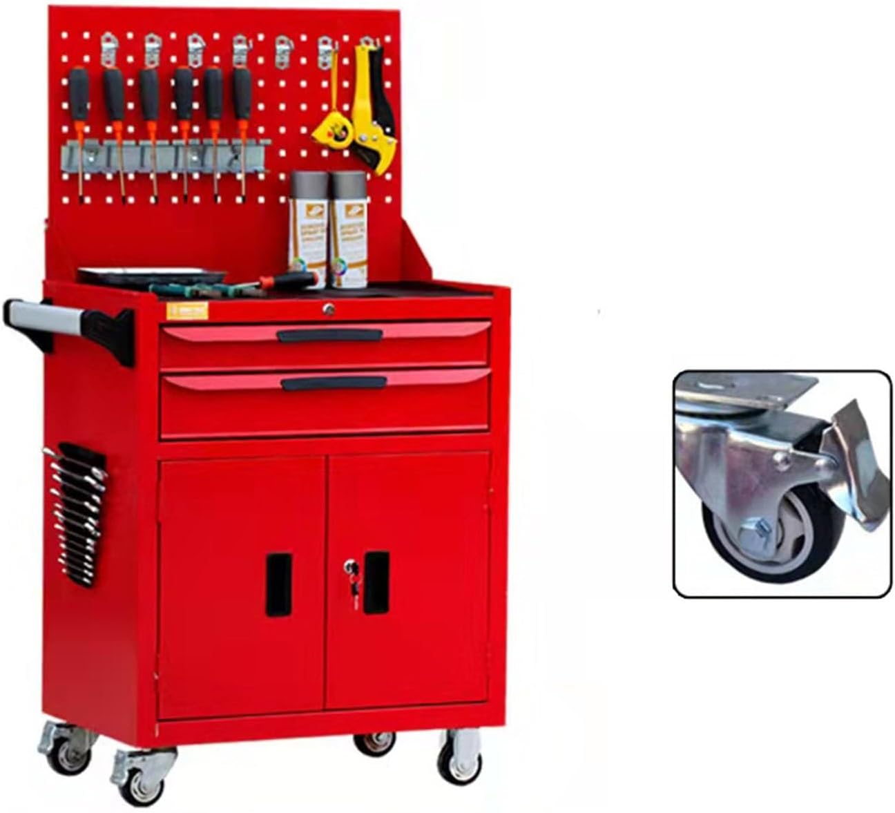 Toolbox Rolling Tool Chest with Drawer, High Capacity Tool Chest with Wheels, Mobile Steel Tool Cabinet Storage for Warehouse Tool Box