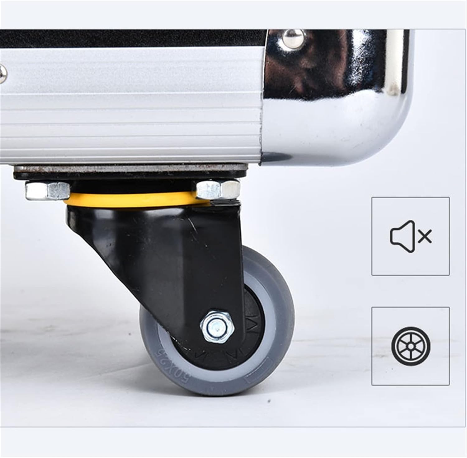 Portable Tool Box Portable Storage Tool Case Wheeled Carrying Case Equipment Storage Box with Telescoping Handle and Removable Shelves Small Parts Box (Size : L)