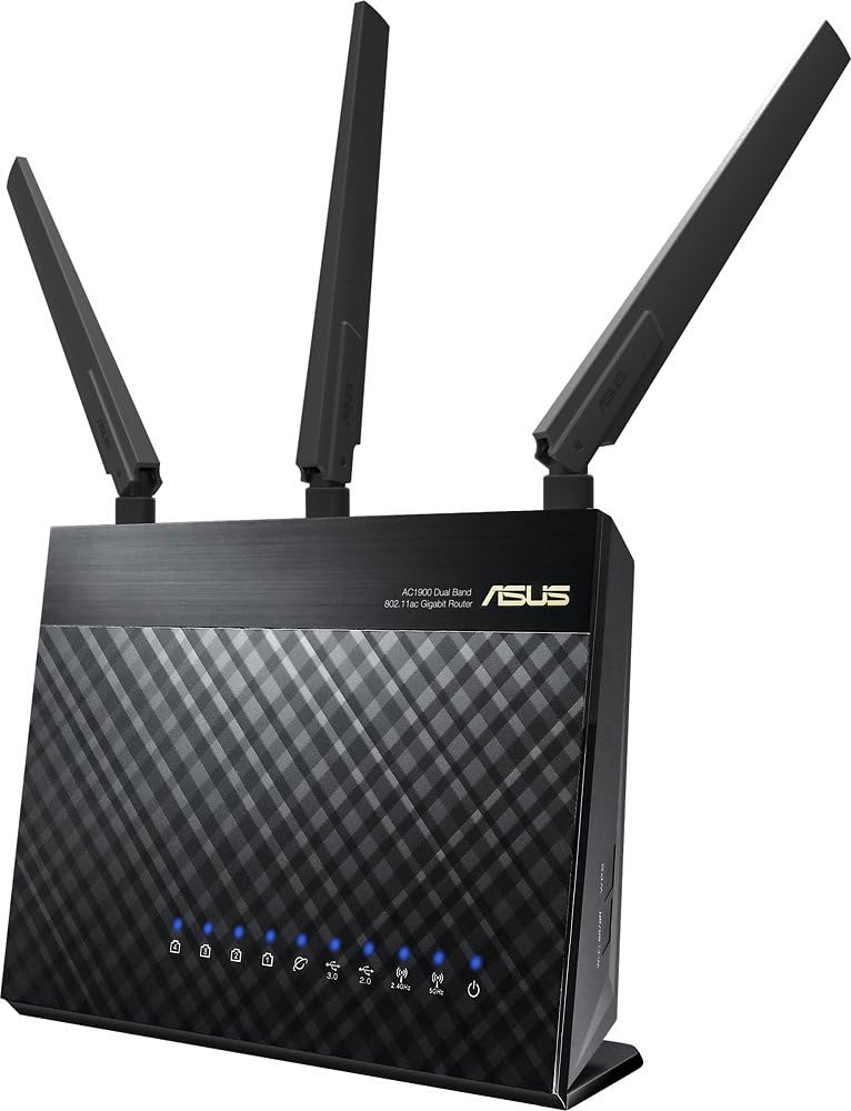 ASUS WiFi Router (RT-AC1900P) - Dual Band Gigabit Wireless Internet Router, 5 GB Ports, Gaming & Streaming, AiMesh Compatible, Free Lifetime Internet Security, Parental Control Equivalent to RT-AC68U