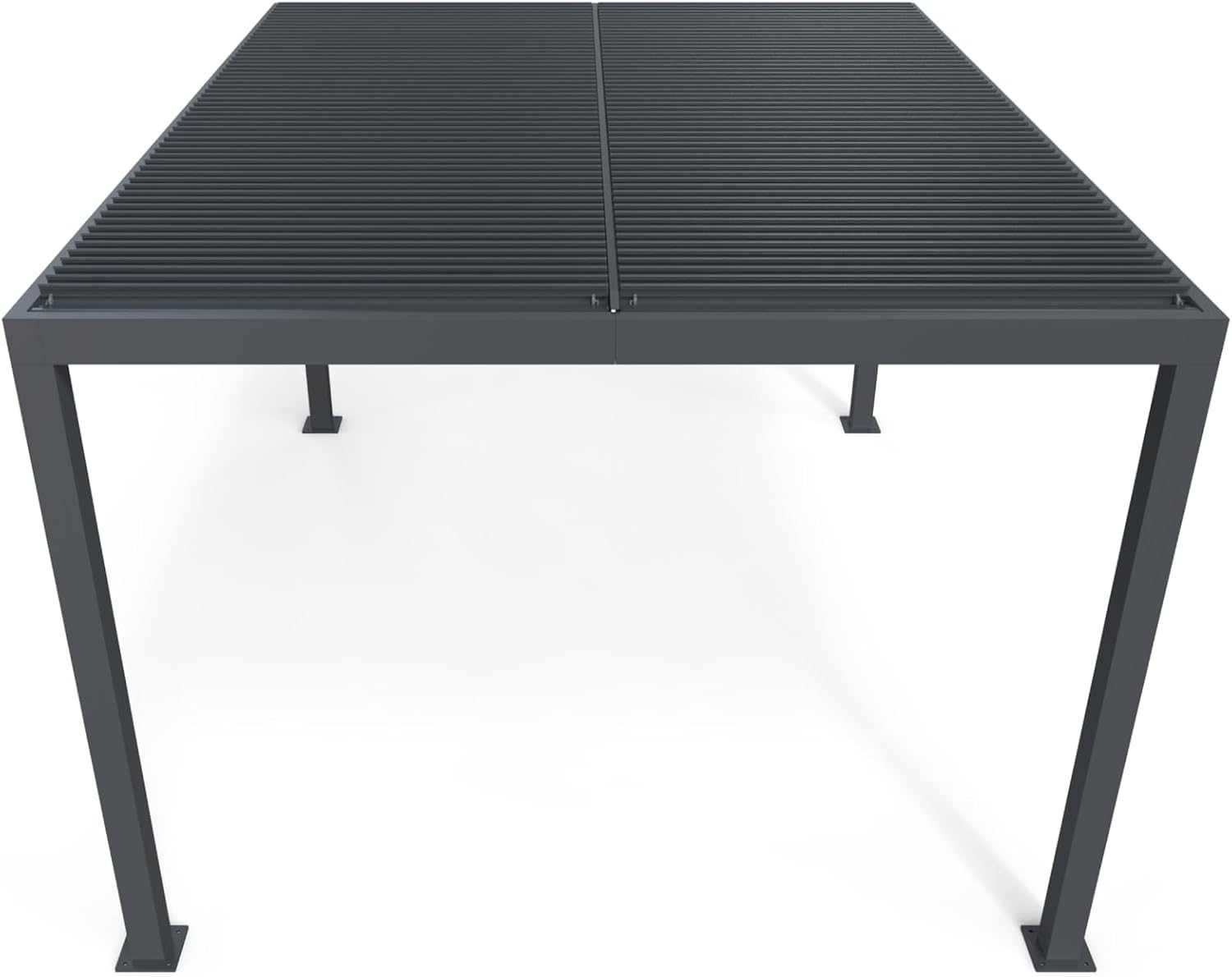 PURPLE LEAF Louvered Pergola 94AS 11' x 14' Outdoor Aluminum Pergola with Adjustable Roof for Deck Backyard Garden Grey Hardtop Gazebo
