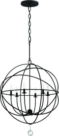 Crystorama Solaris 6 Light Black Chandelier
