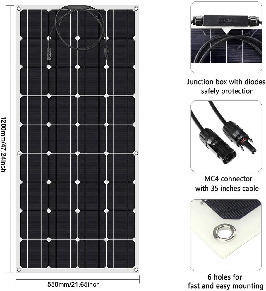 700W Wind-Solar Generator Kit: 300W Wind Turbine Generator & 4PCS 100W Solar Panels &1500W Inverter (Peak 3000w) &Hybrid Controller for RV, Camping, Boat, Caravans, Motorhome