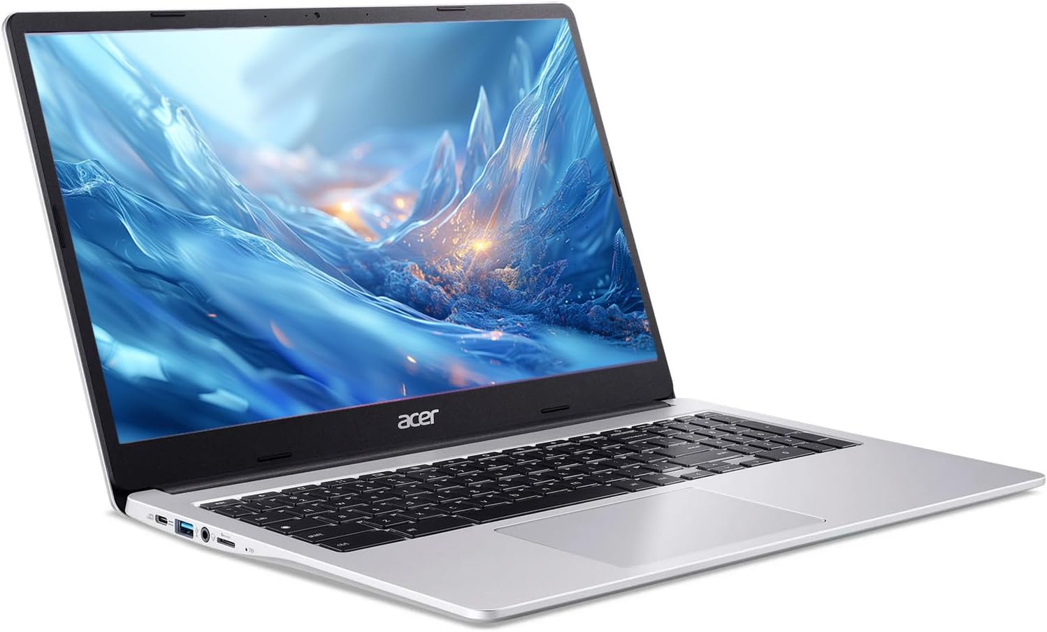 acer Chromebook 315 15.6' FHD Laptop Computer, Dual Core Intel Celeron N4500, 4GB RAM 192GB Storage (64GB eMMC+128GB SD Card), 10+ Hrs, Numeric Keypad, Wi-Fi 6, Type-C, Chrome OS, Silver, w/Battery