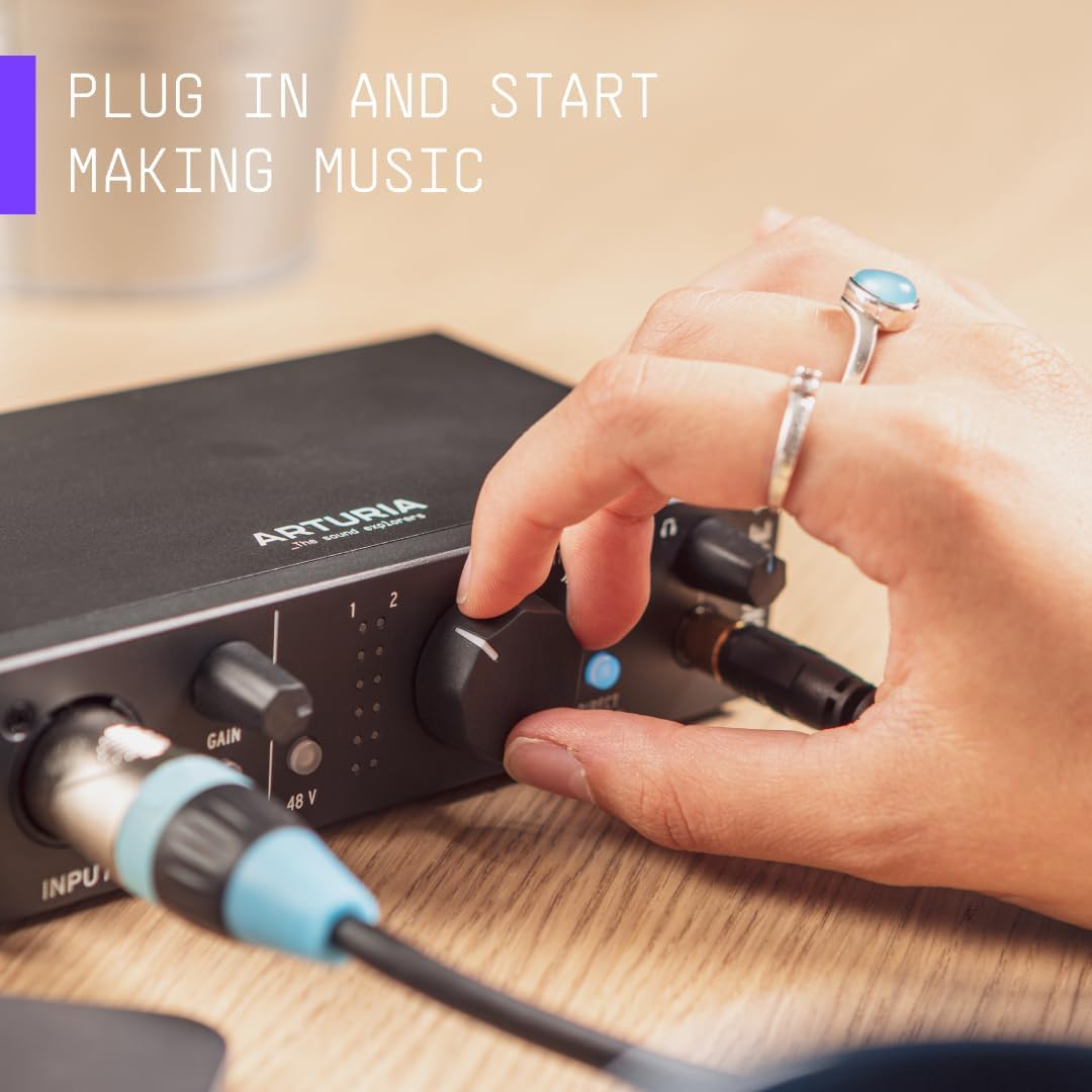 Arturia MiniFuse 1 - Compact USB Audio Interface with Creative Software for Recording, Production, Podcasting, Guitar - White