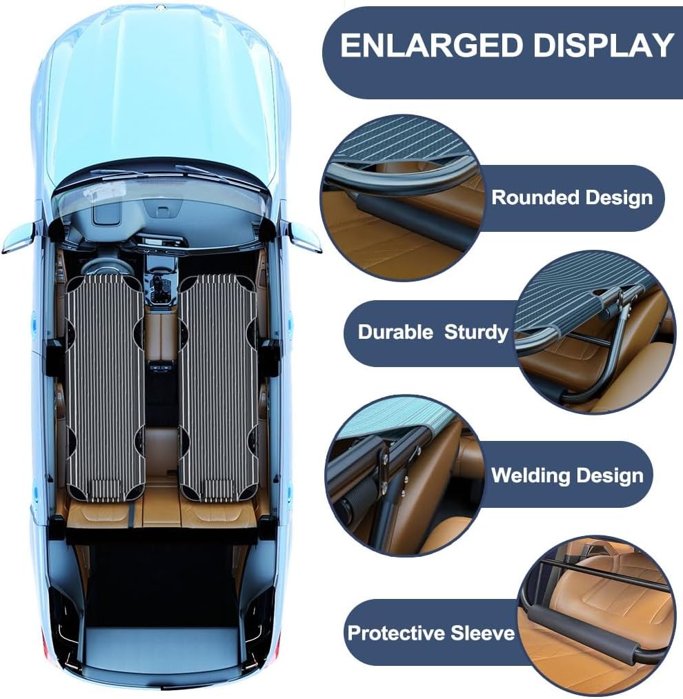 Folding Travel Bed,Outdoor Camping Bed,Car Modified Bed Non-Inflatable Cushion Universal Car Rear Seat Travel Bed(Black)