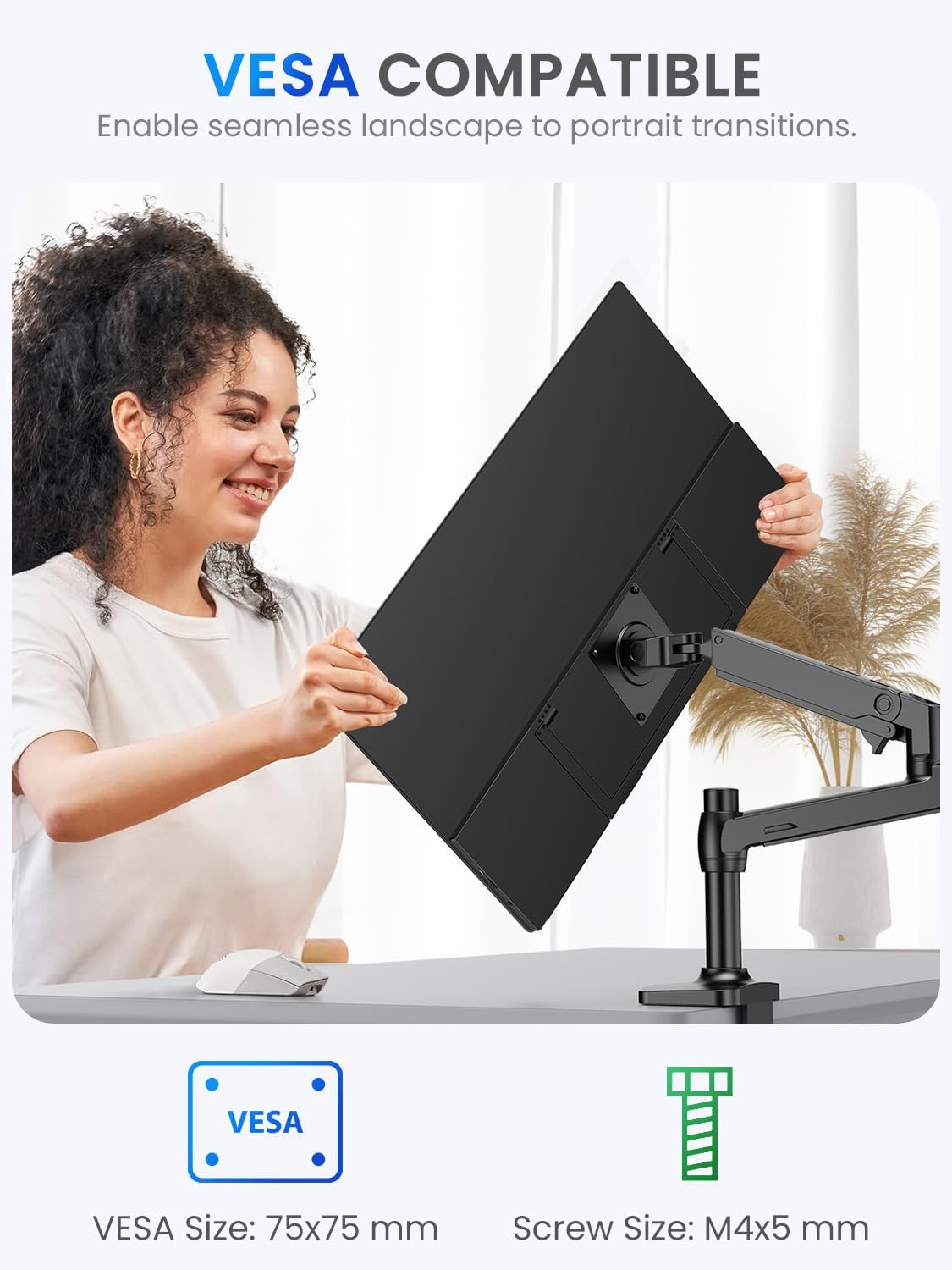 UPERFECT 21.5' 120HZ Touchscreen Portable Monitor w/Stand & VESA, Large Portable Gaming Monitor with HDMI Type C, External Display for Laptops, Steamdeck, MacBook, Phones, Mini PC