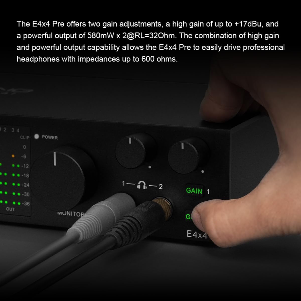 TOPPING E4X4 Pre USB Audio Interface - Dual USB-C Ports, 24bit/192kHz, 4IN/4OUT, Dual Headphone Outputs, Low Noise, Real-Time Monitoring, Mixer, for PC, Mac, iPhone, Professional Recording (White)