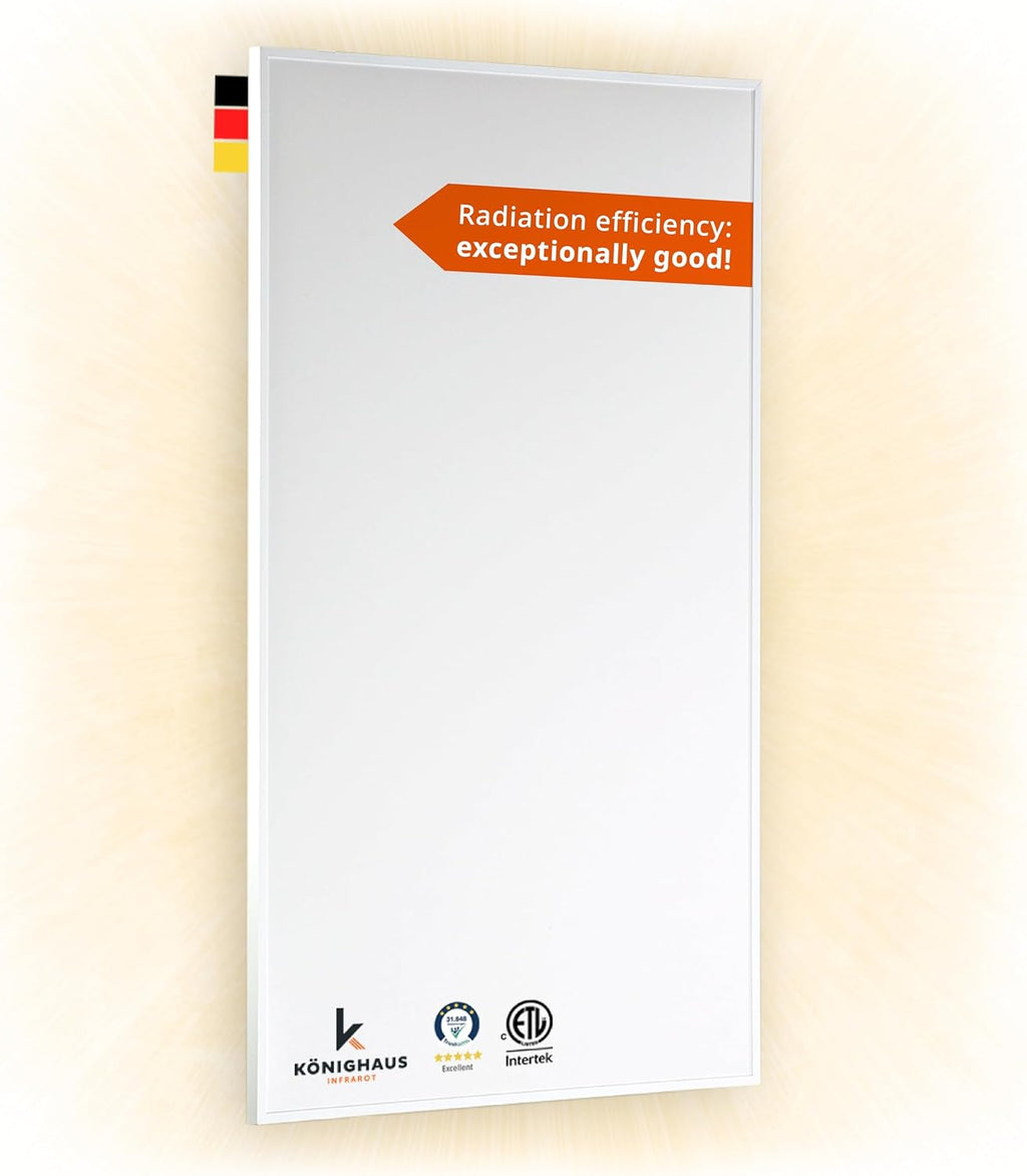 Infrared Space Heater 600W - suited for 86-142ft² - energy efficient electric heating - wall-mounted - warms up quickly - over-heating protection - silent - carefree - pleasant warmth