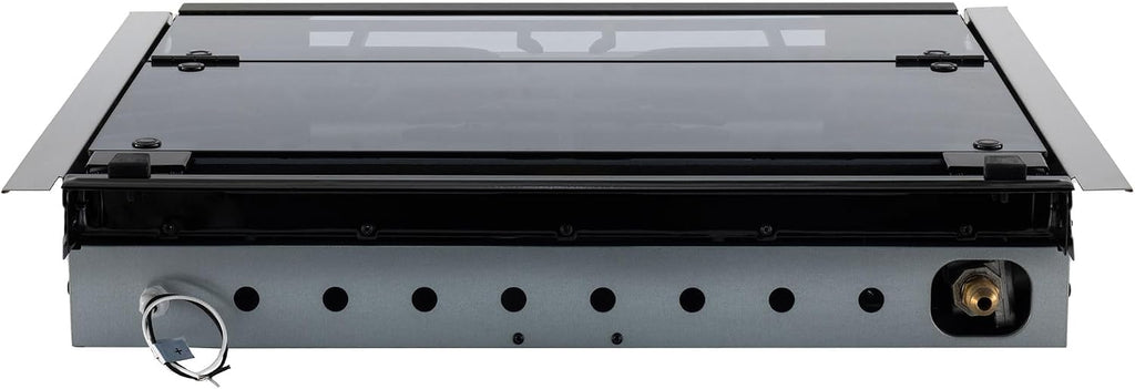 RecPro RV Built In Gas Cooktop | 2 Burner or 3 Burner | RV Cooktop Stove | 6,500 and 8,000 BTU Burners | Cover Included (3 Burner Black)