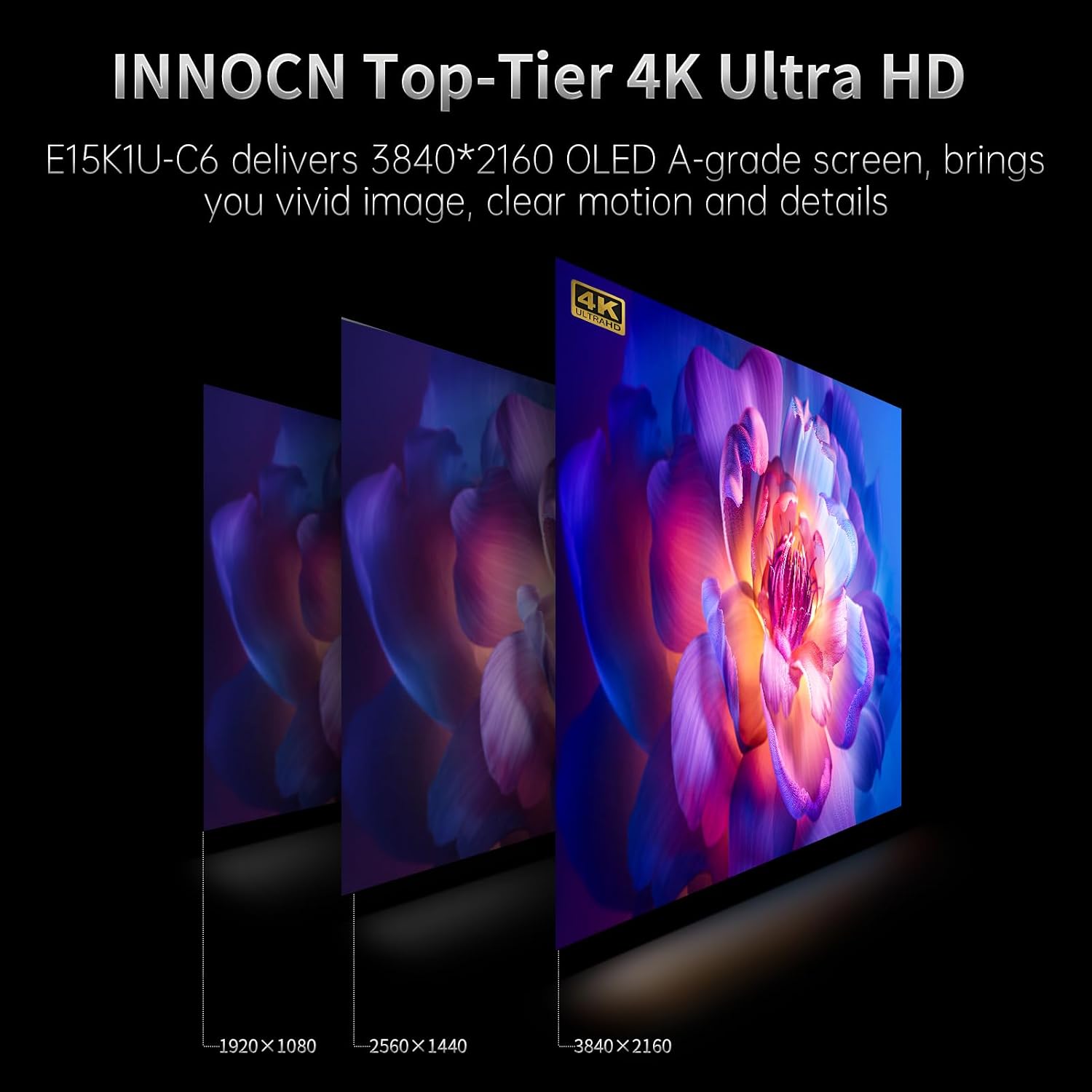 INNOCN 15.6' Portable Monitor OLED Touch Second Screen for Photo Editing with 4K, 100% DCI-P3, 100000:1, 10Bits, USB C External Monitor for Laptop,PC, Phone,Consoles, Brown, PU15 Pre C6