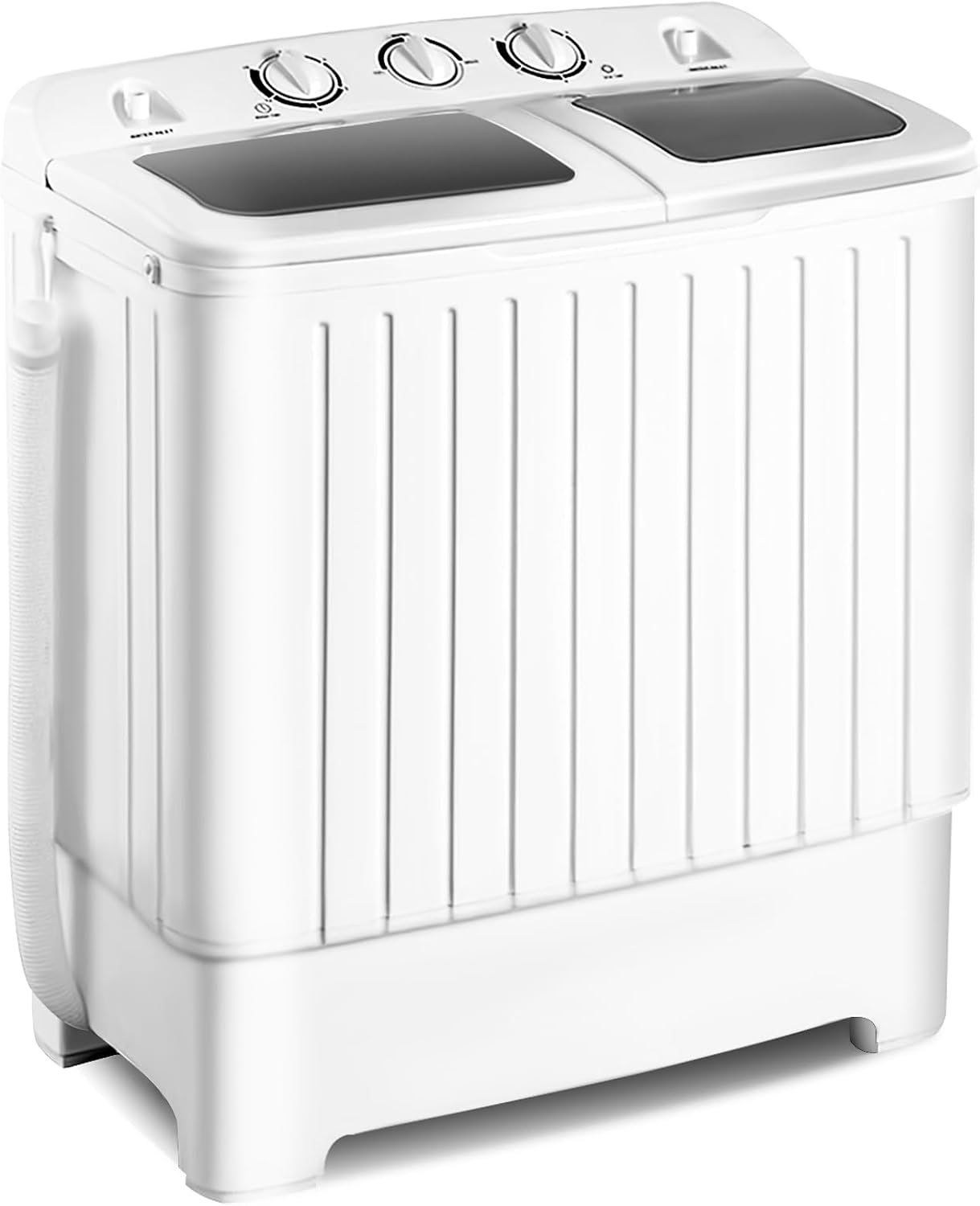 RELAX4LIFE Portable Washing Machine, Twin Tub 20 LBS Capacity, Compact Laundry Washer Machine w/Washer(12 lbs) & Spinner(8 lbs), Timer, Semi-Automatic Mini Washer and Dryer Combo for Apartment Dorm RV