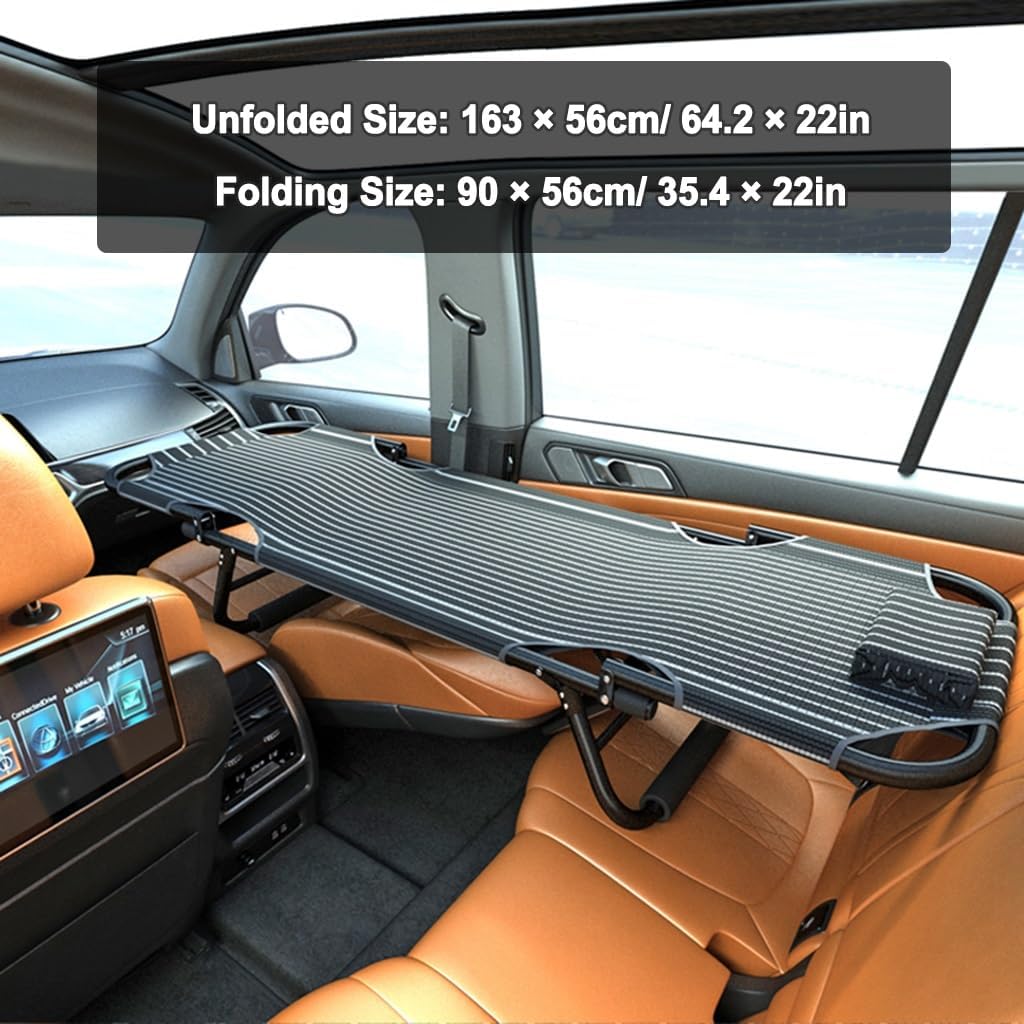 Folding Travel Bed,Outdoor Camping Bed,Car Modified Bed Non-Inflatable Cushion Universal Car Rear Seat Travel Bed(Black)