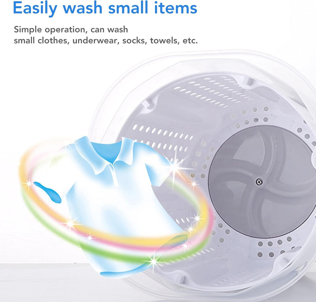Portable Washing Machine 2 in 1 Hand Crank Mini Clothes Spin Dryer for Dorms, Apartments, Camping, RV - Washer and Dryer - Manual Non Electric