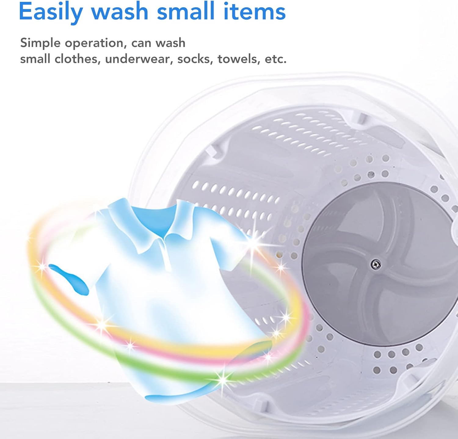 Portable Washing Machine 2 in 1 Hand Crank Mini Clothes Spin Dryer for Dorms, Apartments, Camping, RV - Washer and Dryer - Manual Non Electric