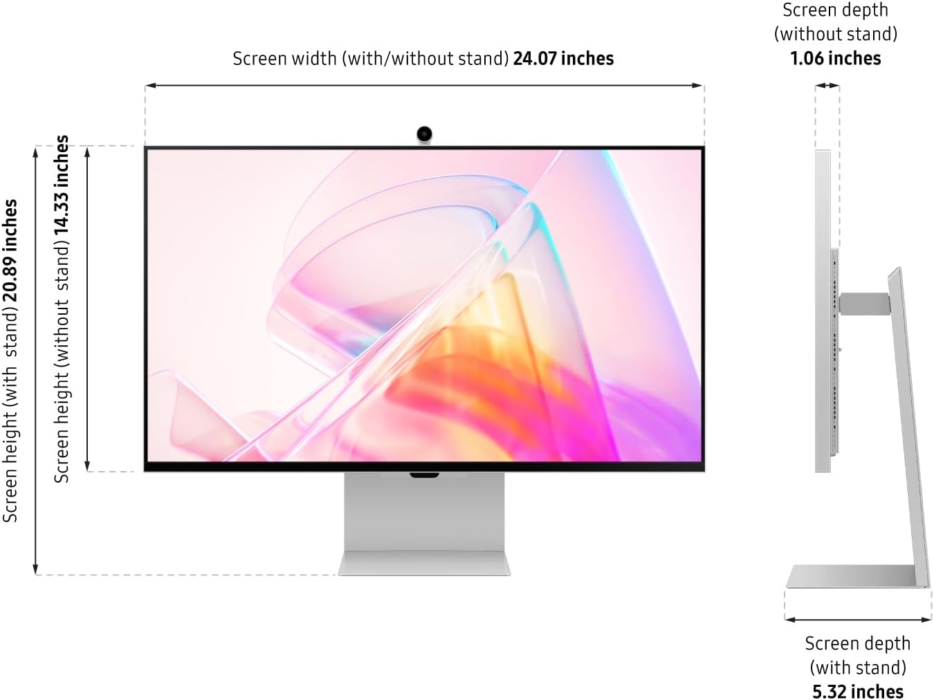 Samsung 27' ViewFinity S9 Series 5K Computer Monitor, Thunderbolt 4, DisplayPort, Matte Display, 4K Slimfit-Camera, Slim Metal Design, AirPlay, Smart-TV Apps, Gaming Hub, LS27C900PANXZA