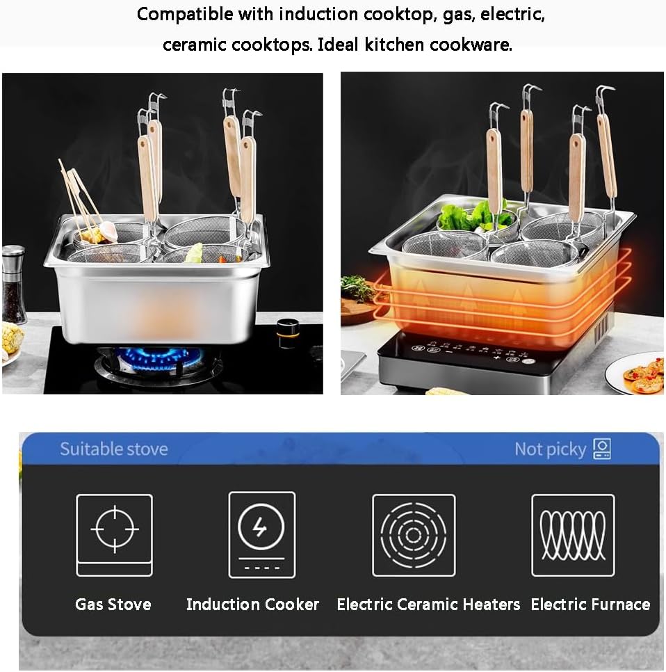 Stainless Steel with Divider and Colander Strainer,Cookware Stockpot Compatible with Induction,Ceramic,Glass,and Halogen Cooktops