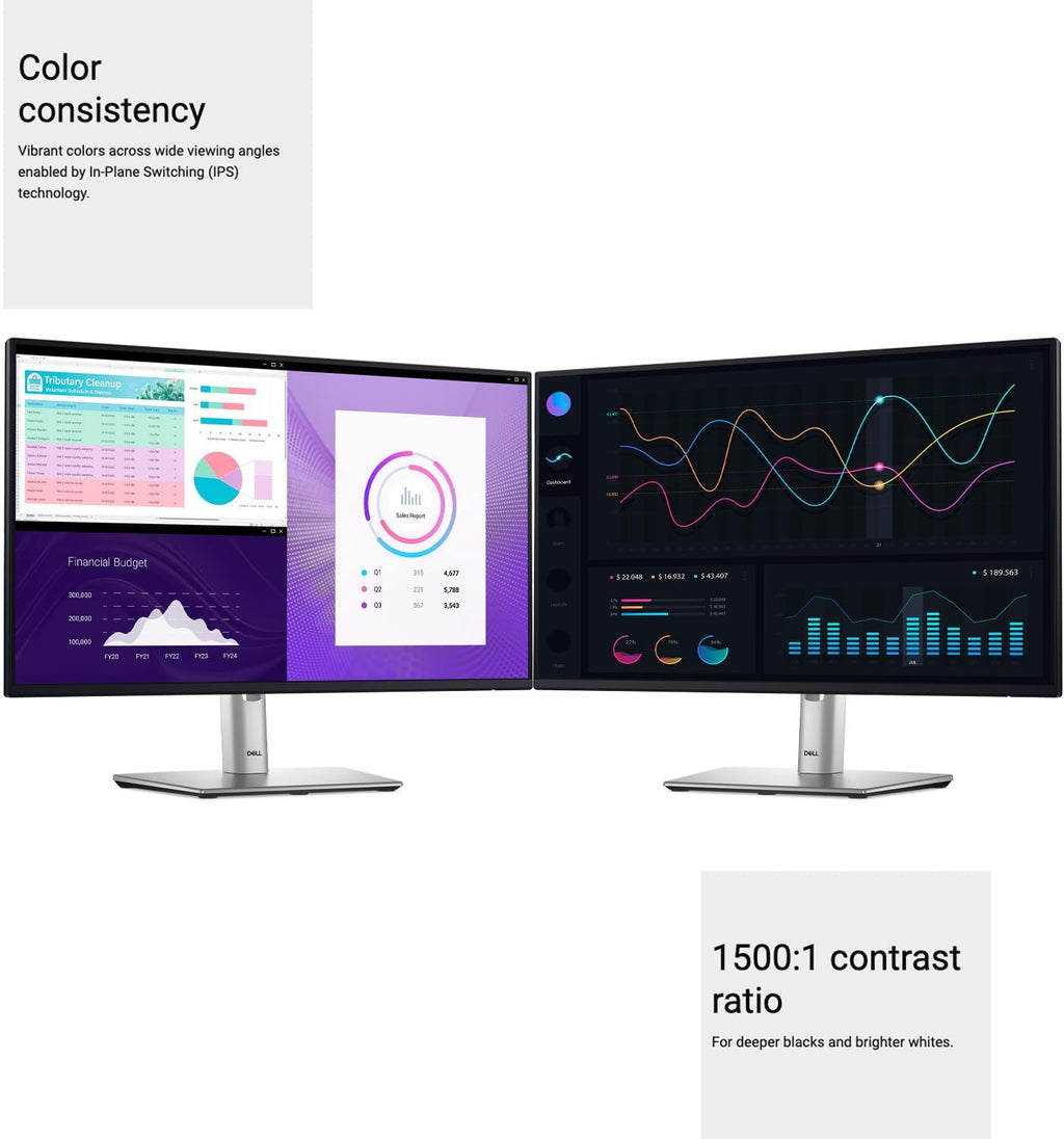 Dell P2425H 24-Inch 1920 x 1080 FHD Flat Screen LED Monitor Bundle with 3-Port USB-C Portable Expansion Hub for USB-C and Universal Screen Cleaner for LCD (Large Bottle) (3 Items)
