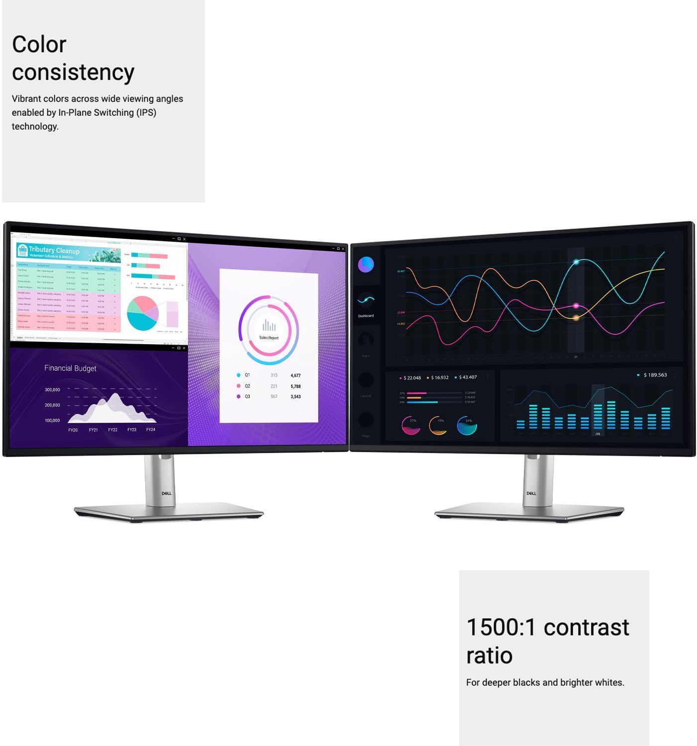 Dell P2425H 24-Inch 1920 x 1080 FHD Flat Screen LED Monitor Bundle with 3-Port USB-C Portable Expansion Hub for USB-C and Universal Screen Cleaner for LCD (Large Bottle) (3 Items)